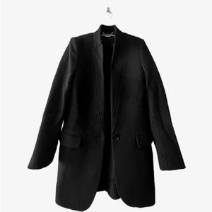 stella mccartney classic wool coat || black